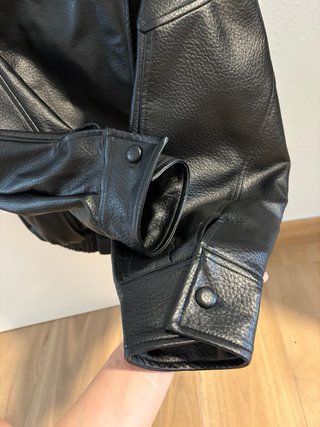 Chaqueta de cuero negra mujer