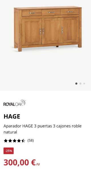 Mueble aparador de roble multiusos
