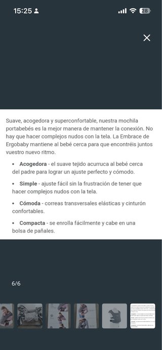 Mochila Portabebés Ergobaby Embrace Recién Nacido