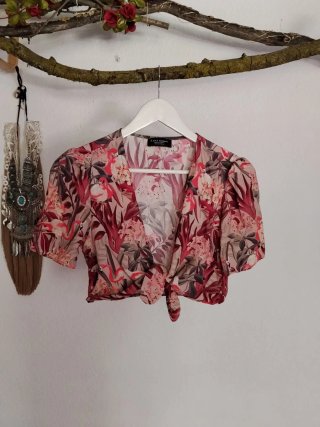 Crop top flamencos estampado