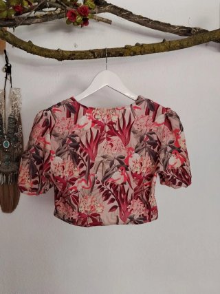 Crop top flamencos estampado