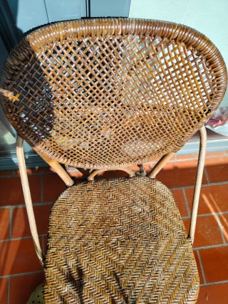 4 sillas vintage de ratán originales