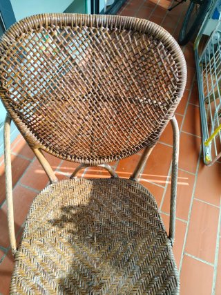 4 sillas vintage de ratán originales