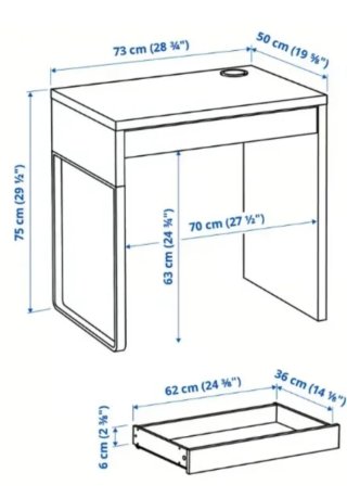 Mesa infantil MICKE IKEA con cajón