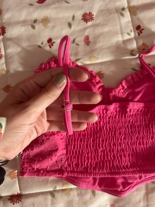 Top rosa Stradivarius encaje talla S
