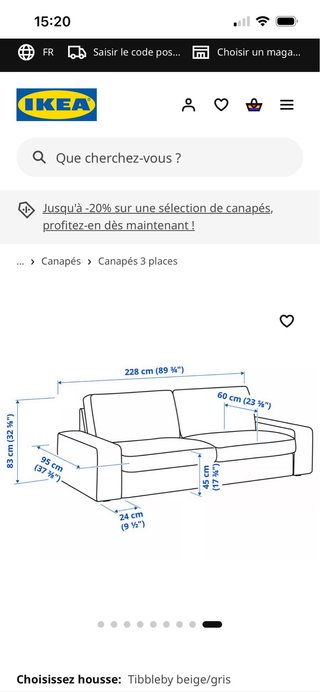 Sofá Kivik 3 plazas + Puf IKEA Blanco