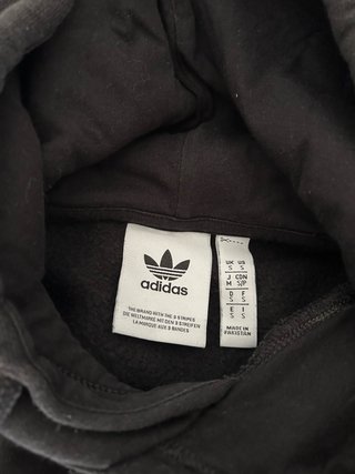 Sudadera Adidas Negra con Logo Azul hombre