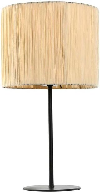 Lampada da tavolo Home ESPRIT in rafia marrone e nero