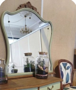 Espejo antiguo madera y cristal
