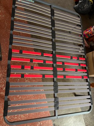 Somier 135x200cm Metal Gris y Rojo