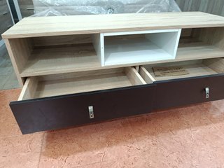 Mesa TV con cajones y estantes