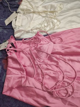 Abito lungo Zara raso bianco taglia XS