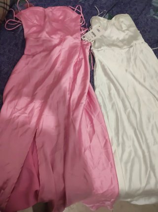 Abito lungo Zara raso bianco taglia XS