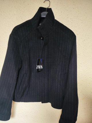 Chaqueta Zara Raya Negra Hombre