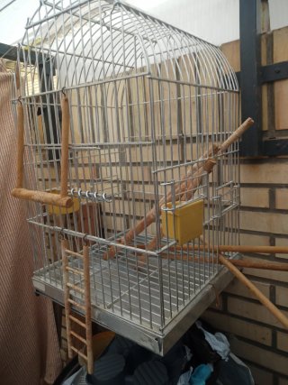 Jaula para loros de aluminio