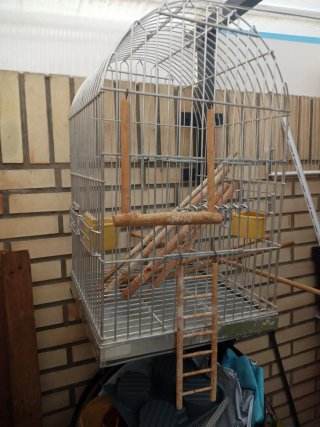 Jaula para loros de aluminio