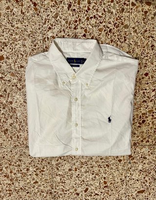 Camisa Polo Ralph Lauren Blanca Manga Corta