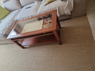 Mesa de centro madera y cristal