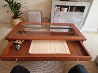 Mesa de centro madera y cristal