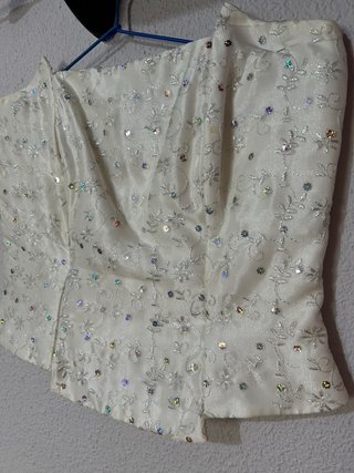 Conjunto fiesta top lentejuelas y falda talla XL