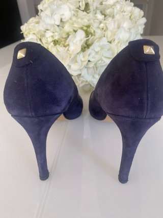 Zapato salón ante azul marino Cortefiel