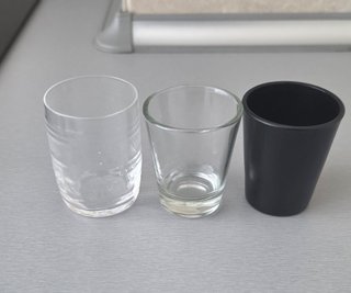 Conjunto 3 copos shot/licor vidro e plástico
