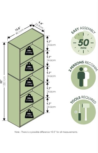 Estantería Abierta Furinno 5 Niveles