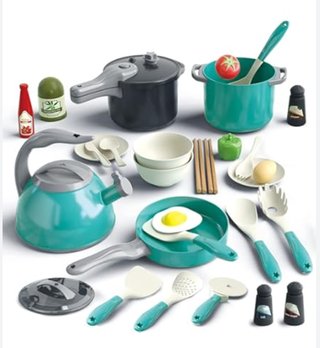 Juego Cocina Juguete Utensilios Vajilla Comida