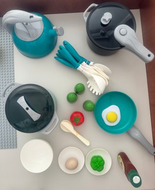 Juego Cocina Juguete Utensilios Vajilla Comida