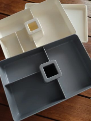 Contenitore Cucito Tupperware Bianco Grigio e nero