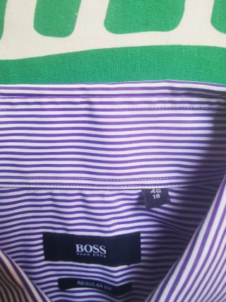 Camisa Hugo Boss Rayas Moradas Talla 46