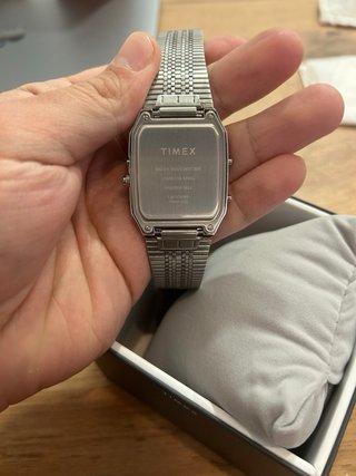 Reloj Timex Q 1982 Anadigi Negro y Plateado