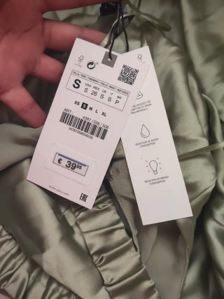 Zara Vestito Seta Verde Oliva