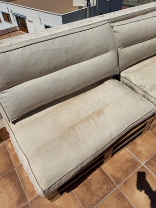 Sofá Palets 4 uds + 4 Cojines Beige