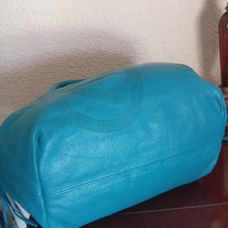 Bolso Purificación García Piel Turquesa