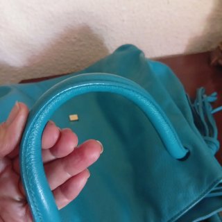 Bolso Purificación García Piel Turquesa