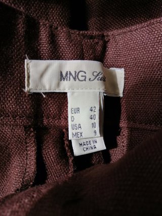 Pantalones 100% lino Mango, T42