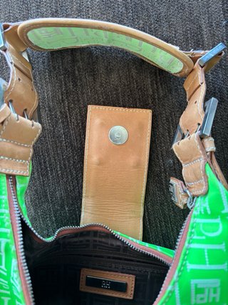 Bolso Pedro del Hierro verde y marrón 30 cm