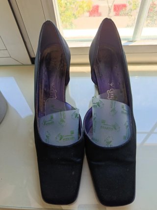 Zapatos salón, raso negro,T38