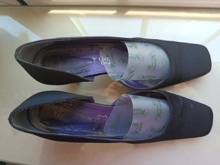 Zapatos salón, raso negro,T38