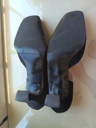 Zapatos salón, raso negro,T38