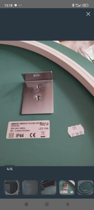 Specchio da bagno rotondo illuminato Roca 80 centimetri