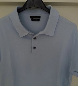 Polo Massimo Duti manga corta azul