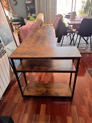 Escritorio de esquina madera y metal