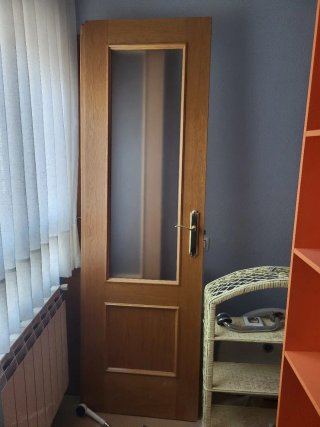 Puerta madera roble doble hoja 108