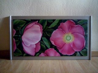 Cuadro, óleo sobre tabla de 90x50 cms