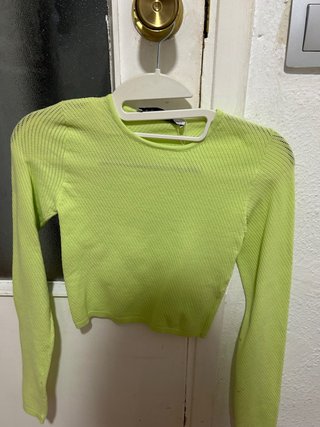 Camiseta manga larga transparencias verde