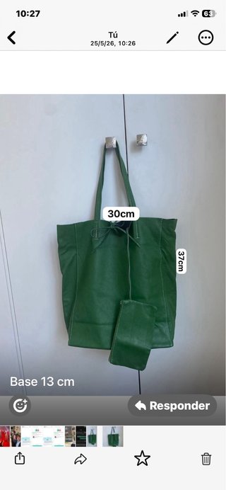Bolso Prada Piel Genuina Verde + Neceser.