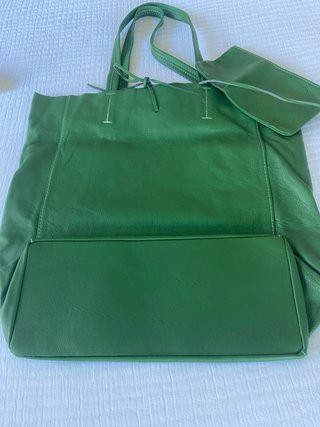 Bolso Prada Piel Genuina Verde + Neceser.