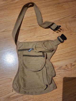 Bandolera tipo pesca beige/marrón